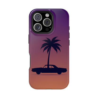 Midnight Drive: Retro Palm Tree Sunset MagSafe Case