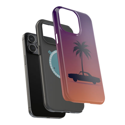 Midnight Drive: Retro Palm Tree Sunset MagSafe Case