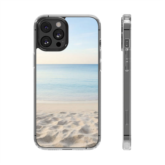 Serene Shoreline Clear Case - MagSafe Compatible Coastal Aesthetic