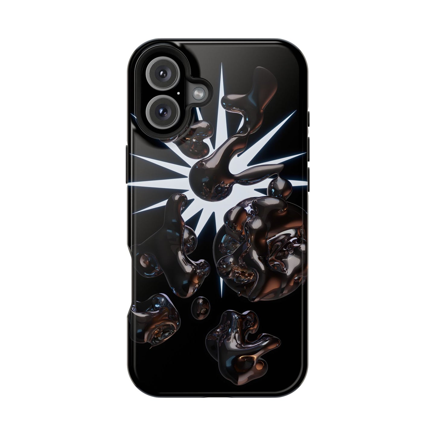 Liquid Chrome 3D Bubbles Magnetic Impact Case