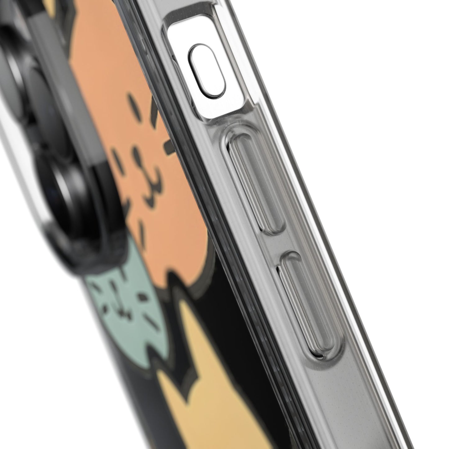 Clear Colorful Cat Pattern Case - Kawaii Aesthetic Transparent Cover for iPhone & Samsung