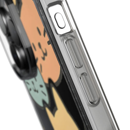 Clear Colorful Cat Pattern Case - Kawaii Aesthetic Transparent Cover for iPhone & Samsung