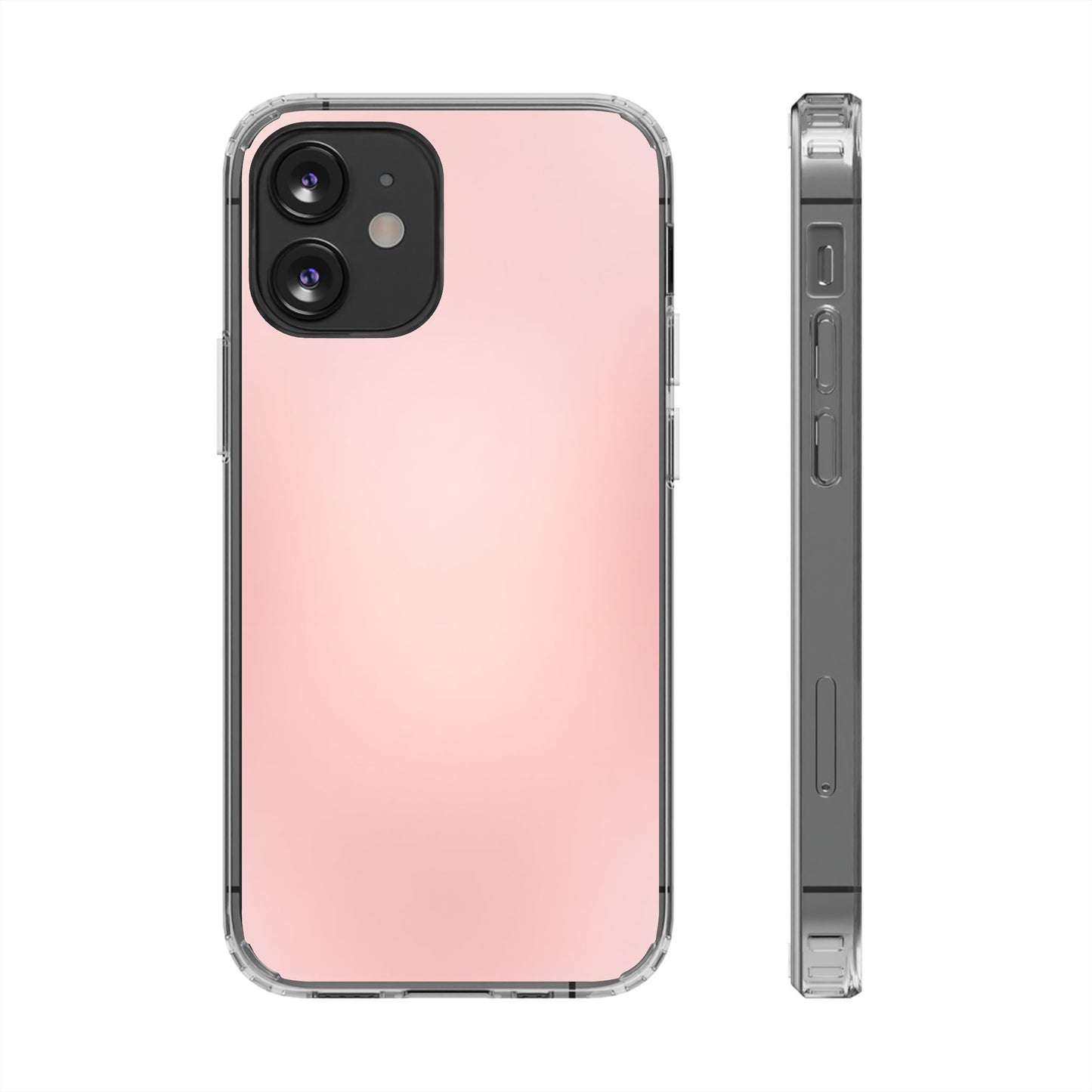 Soft Blush Pink Minimalist Clear Case - Sleek Matte Aesthetic Cover