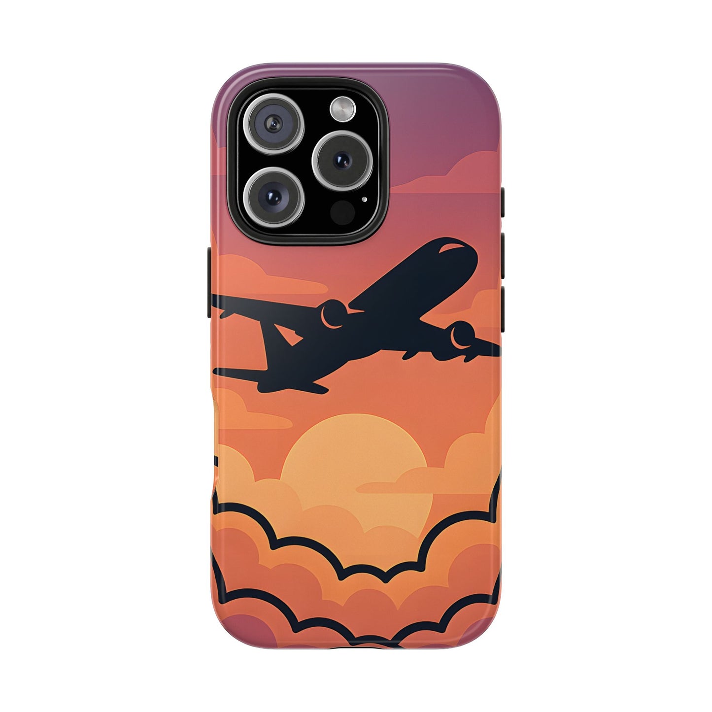 Sunset Flight Tough Case - Minimalist Aviation Aesthetic Travel Cover