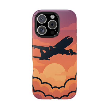 Sunset Flight Tough Case - Minimalist Aviation Aesthetic Travel Cover