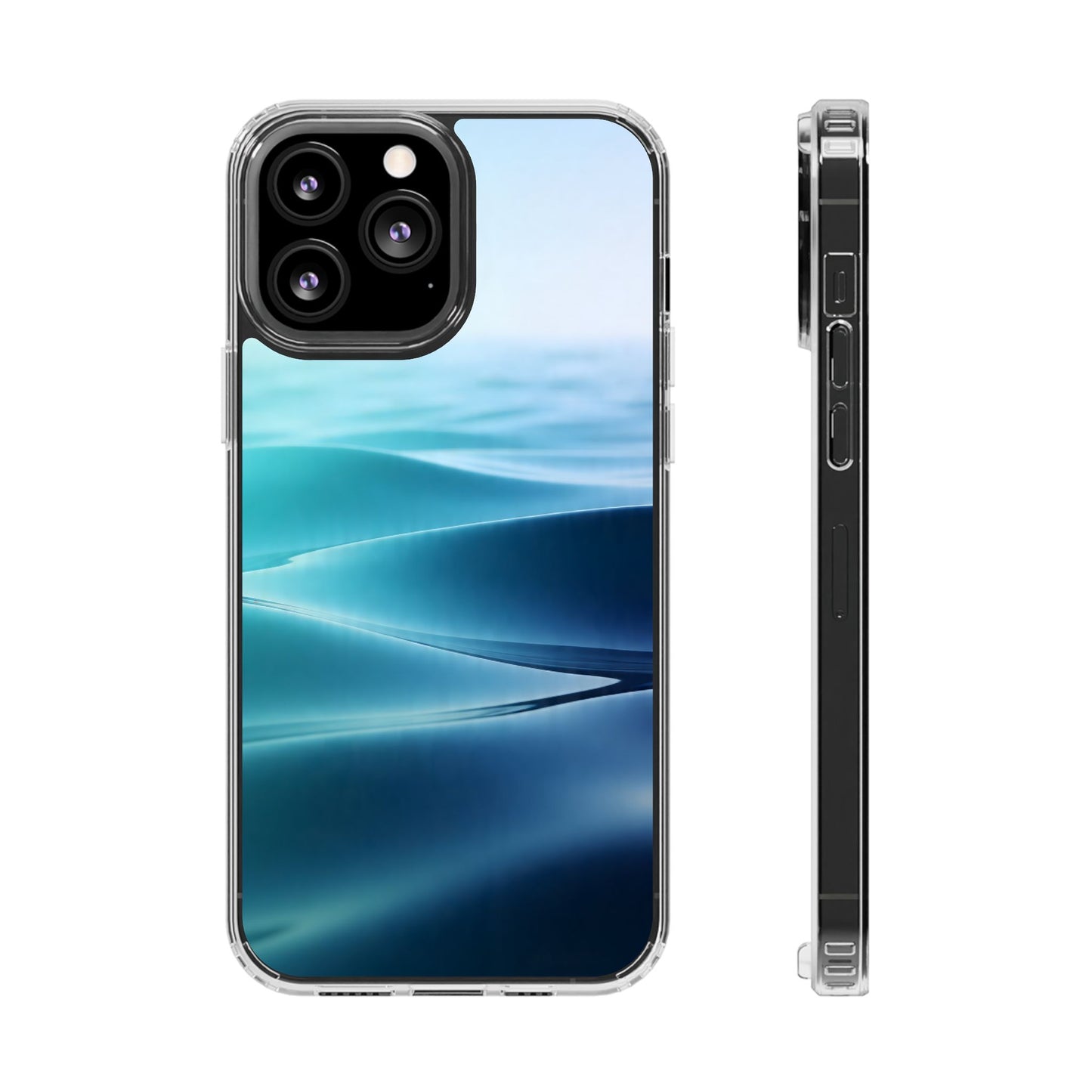 Serene Ocean Waves Clear Case - MagSafe Compatible Coastal Cover
