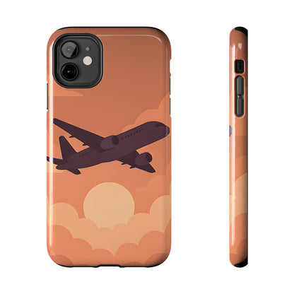 Golden Skies Airplane Tough Case - Minimalist Aviation Cover for iPhone & Samsung