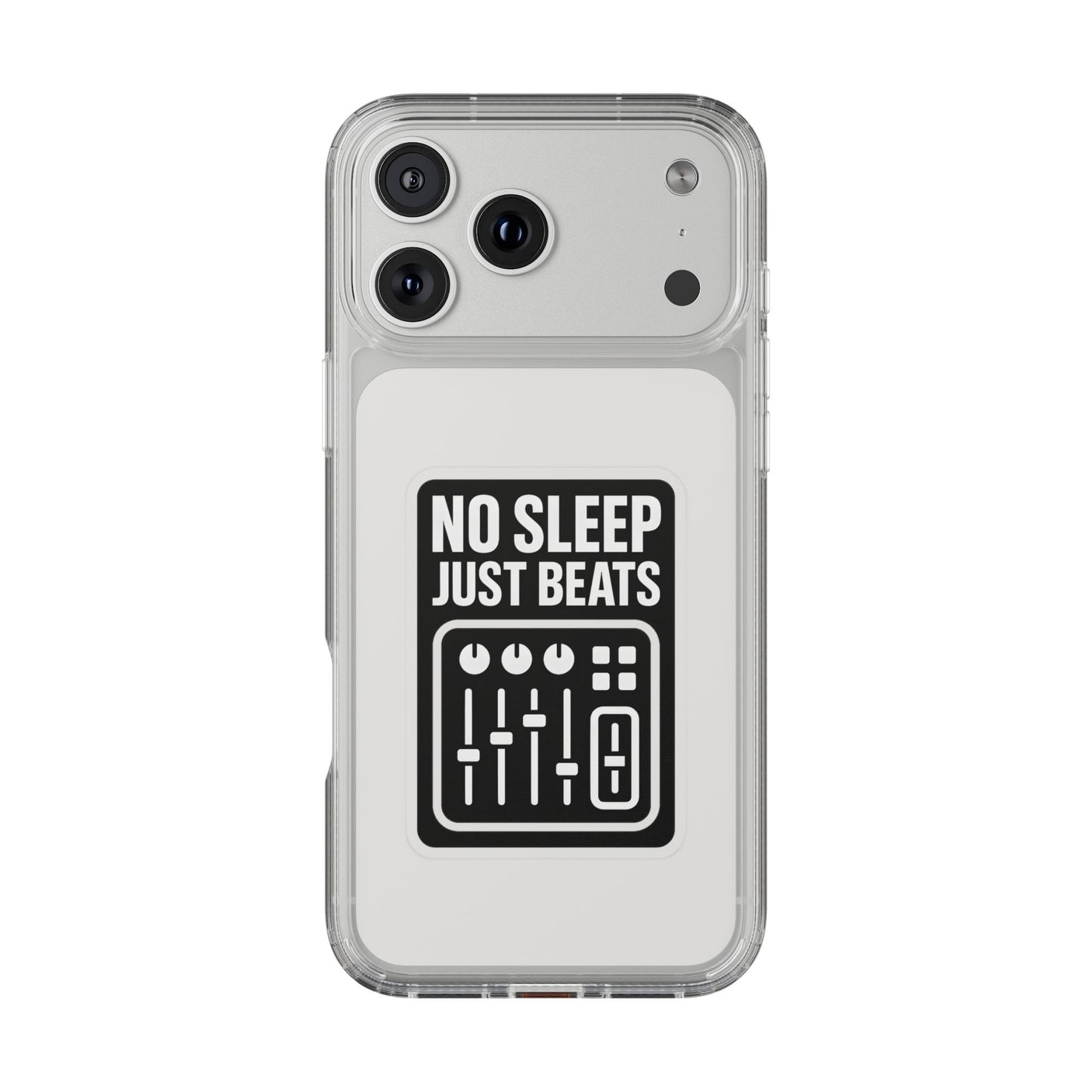 Clear "No Sleep Just Beats" Case - Minimalist DJ & Producer Transparent Cover
