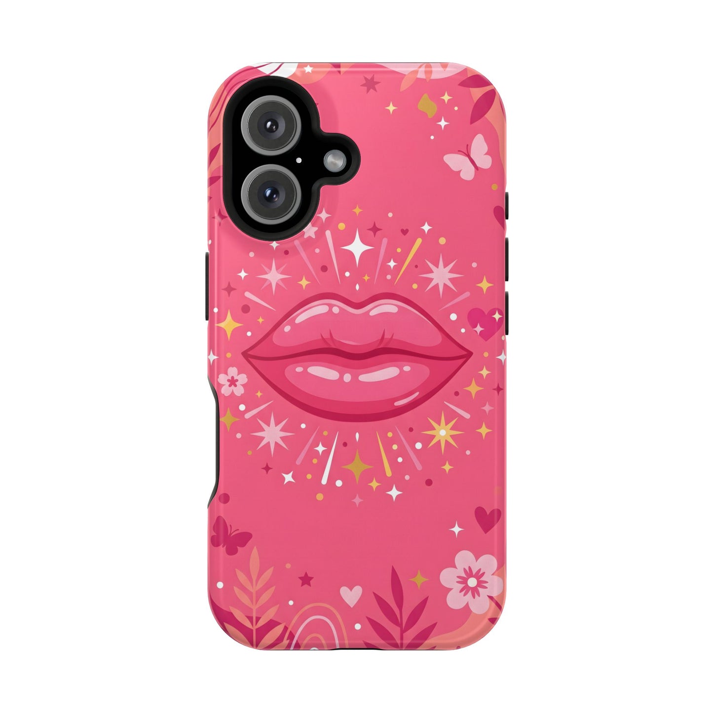Retro Pink Kiss Floral Magnetic Impact Case