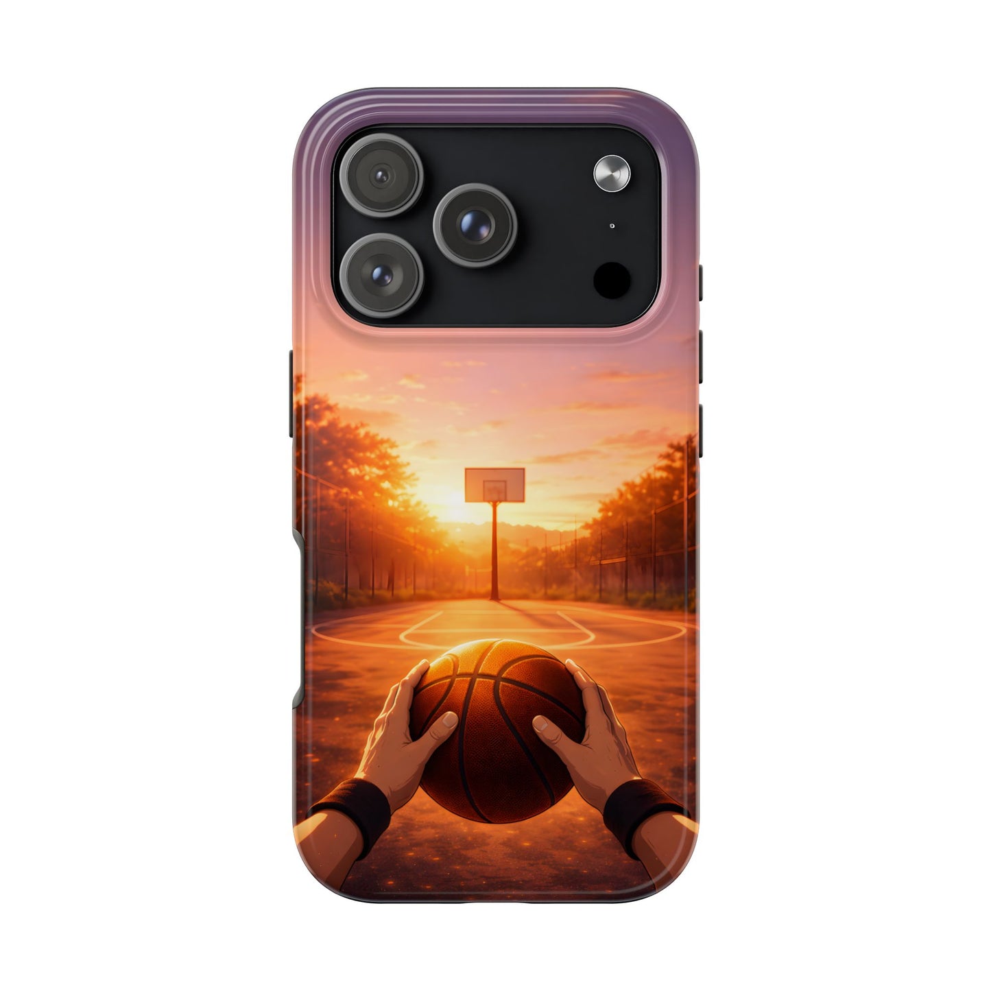 Golden Hour Court Tough Case - Immersive Basketball POV Protective Cover