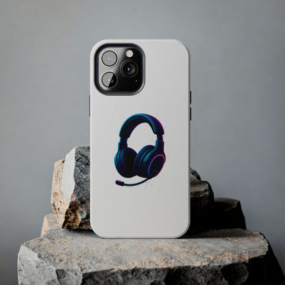 Minimalist Gaming Headset Tough Case - Clean Tech Cover for iPhone & Samsung