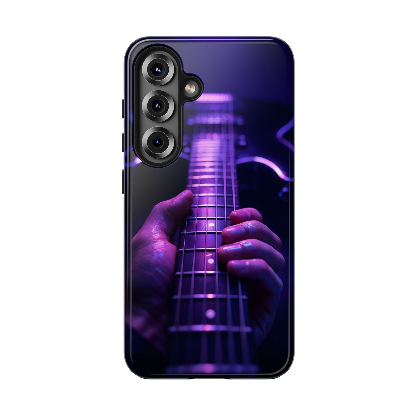 Neon Electric Guitar Tough Case - Purple Stage POV Cover for iPhone & Samsung