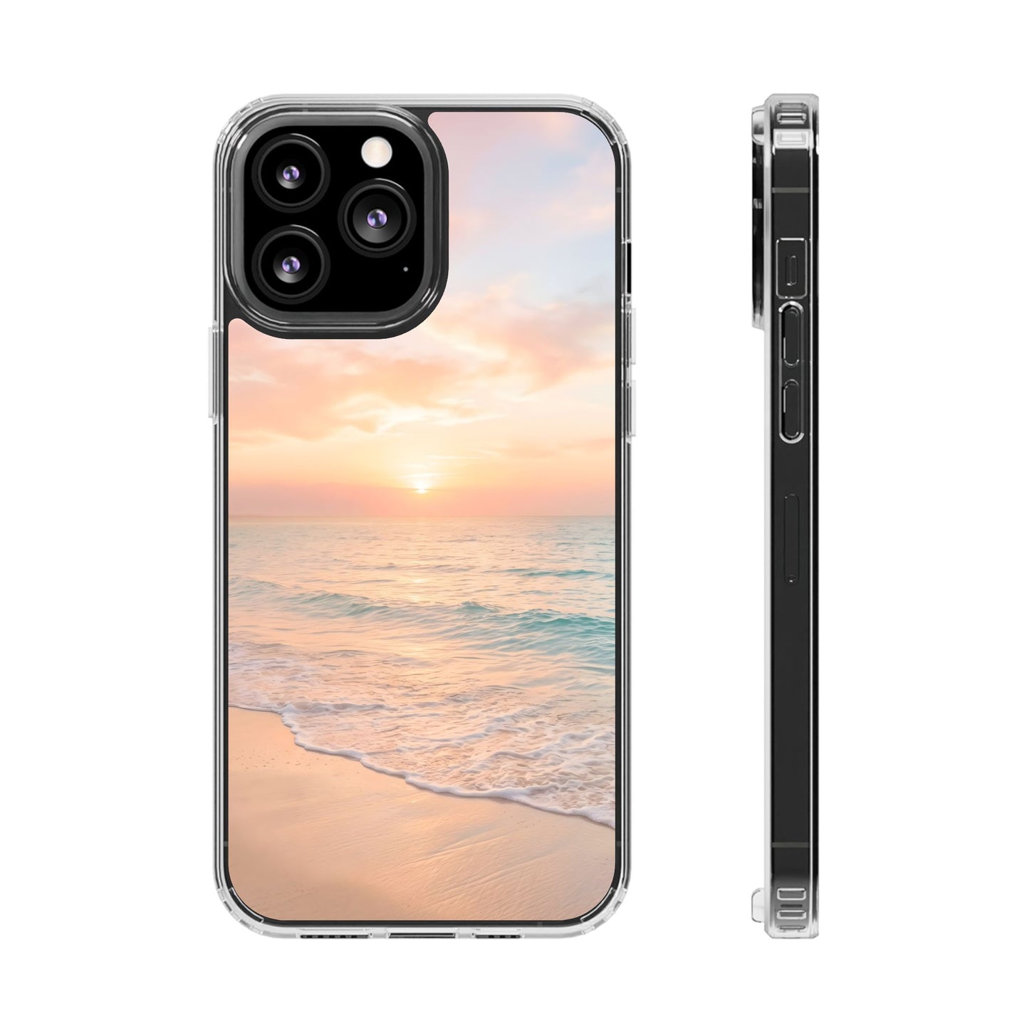 Serene Coastal Sunset Clear Case - MagSafe Compatible Beach Cover