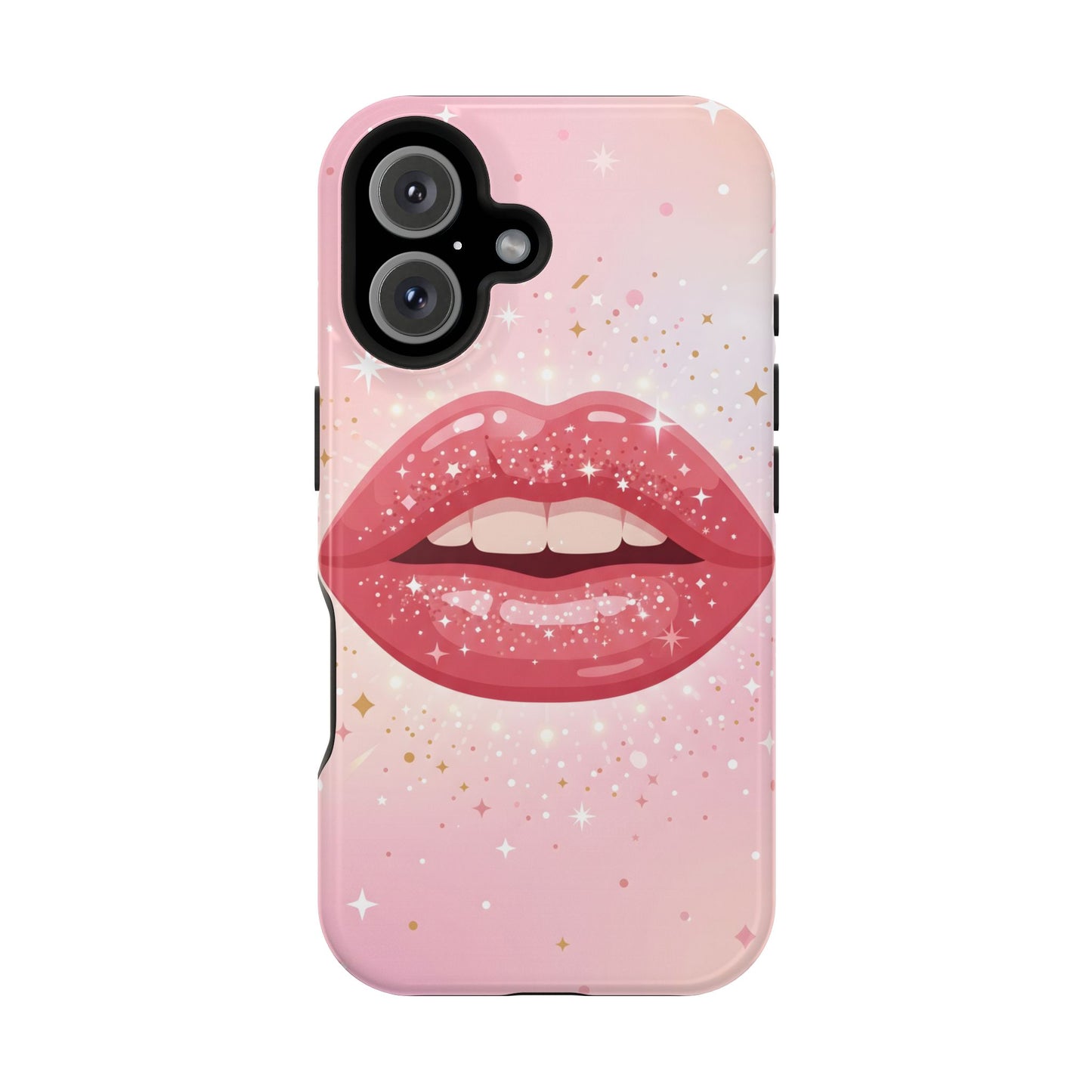 Glamorous Pink Glitter Lip Magnetic Impact Case