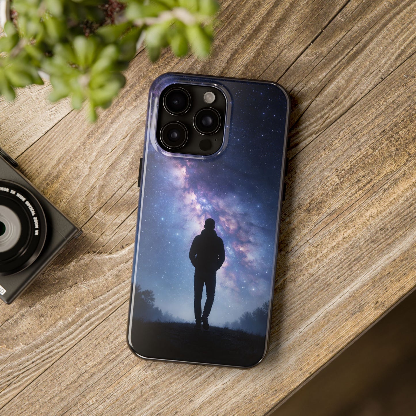 Milky Way Stargazer Tough Case - Celestial Galaxy Silhouette Cover for iPhone & Samsung
