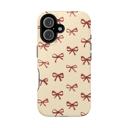 Burgundy Bows Coquette Magnetic Tough Case