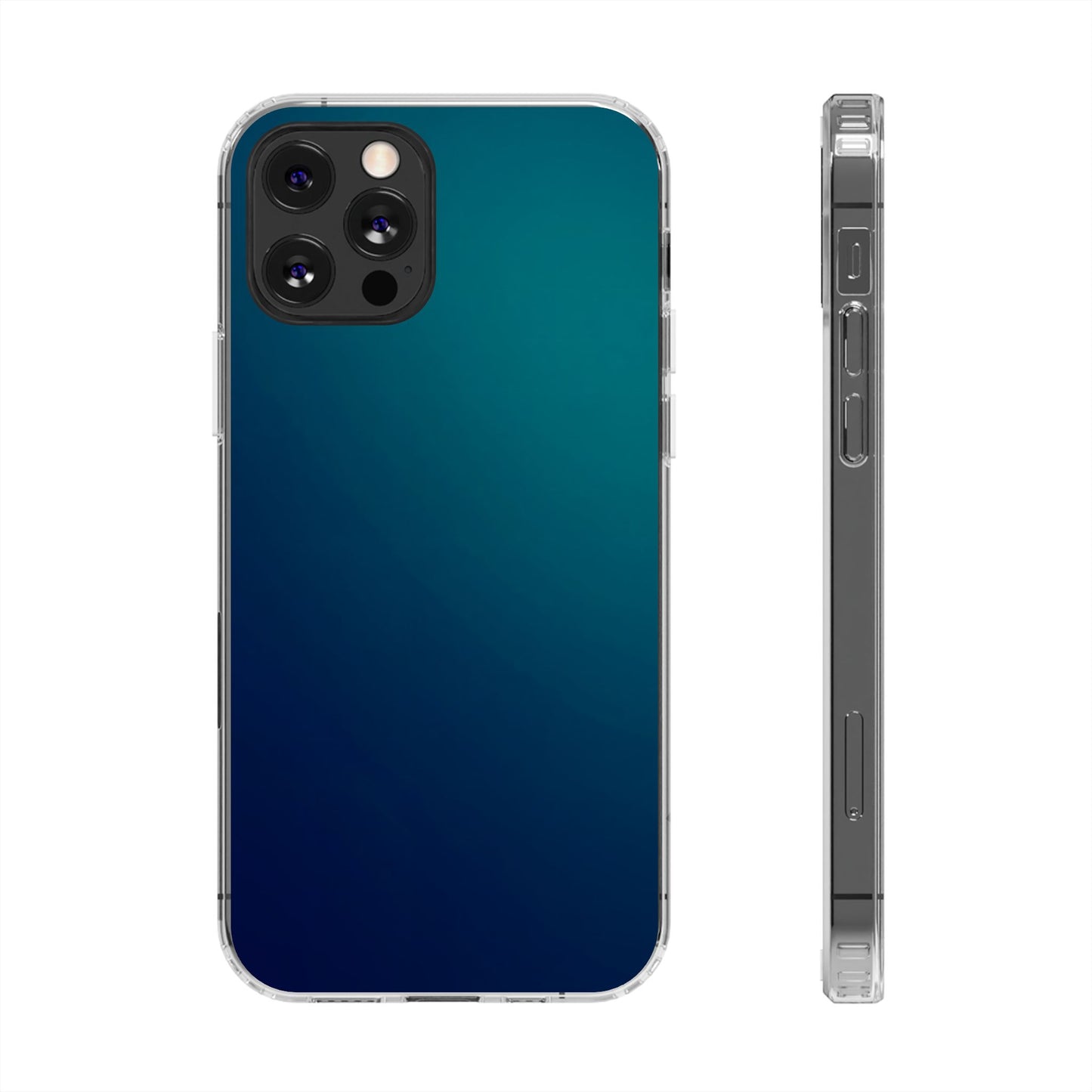 Midnight Ocean Aura Clear Case - MagSafe Compatible Deep Teal Gradient