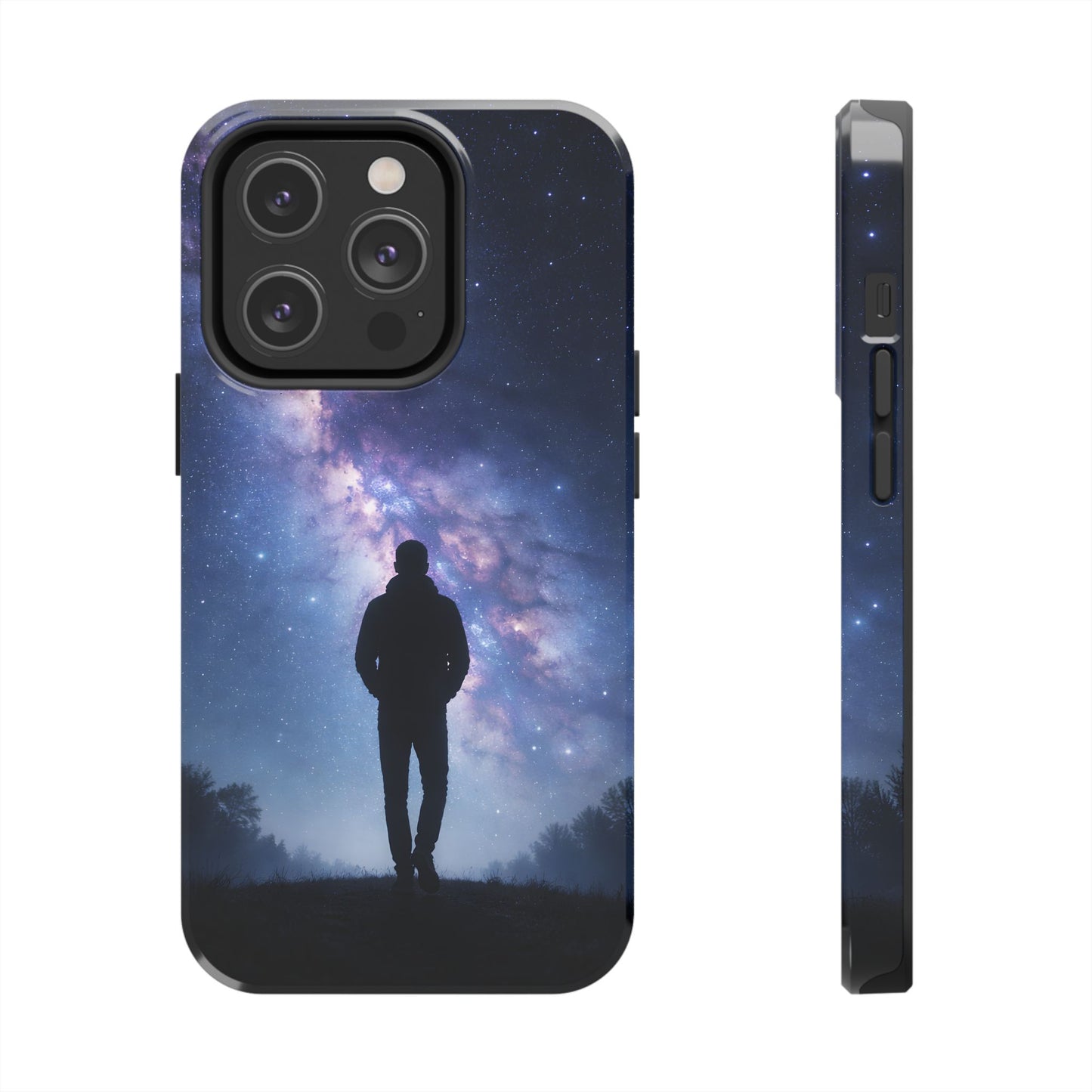 Milky Way Stargazer Tough Case - Celestial Galaxy Silhouette Cover for iPhone & Samsung