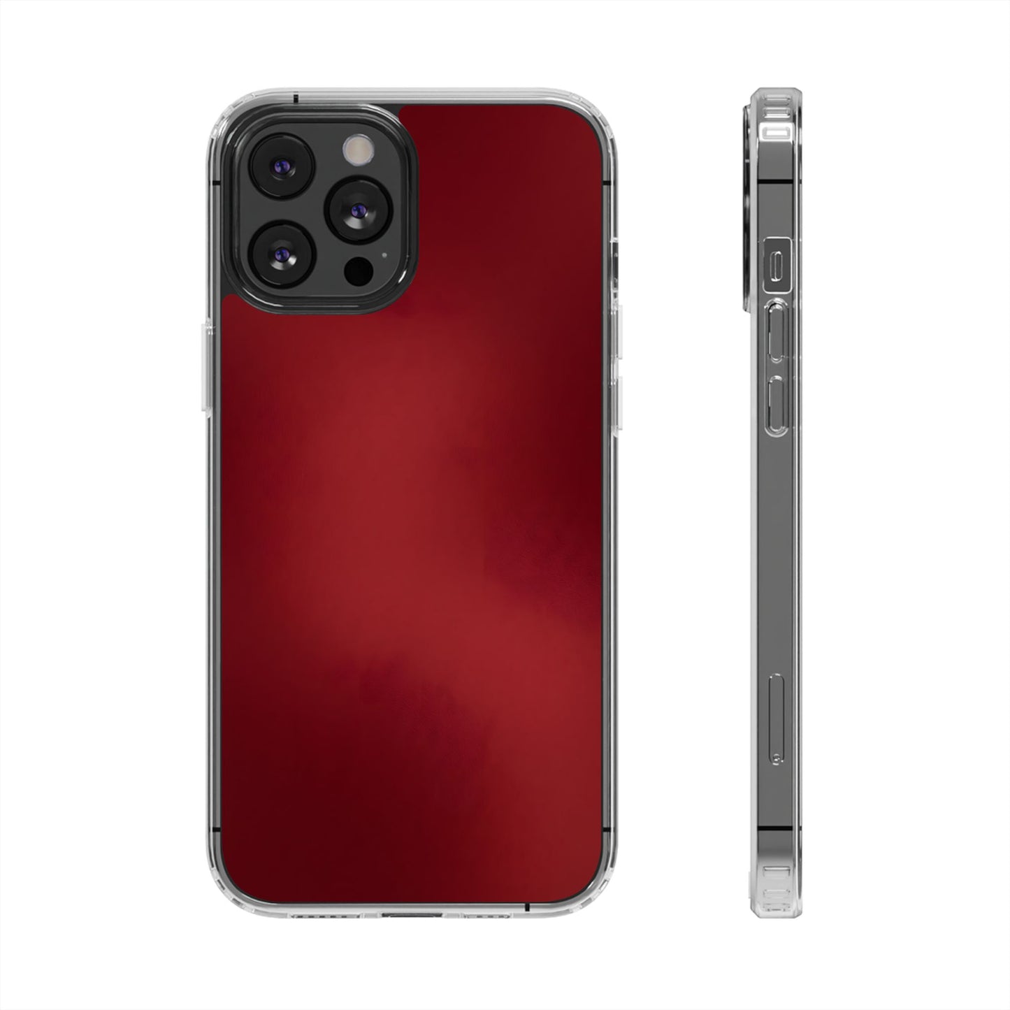 Deep Crimson Aura Clear Case - Premium MagSafe Minimalist Cover