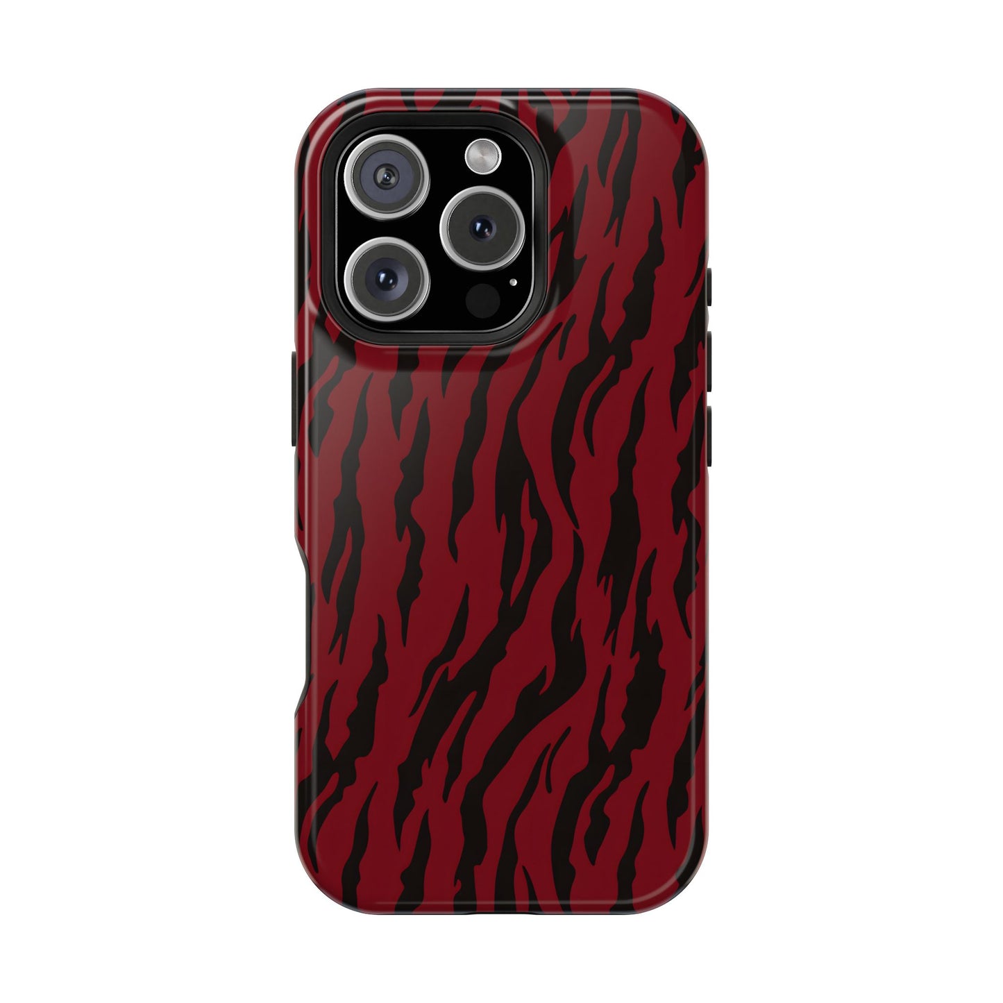 Crimson Instinct: Bold Red Tiger Print MagSafe Case