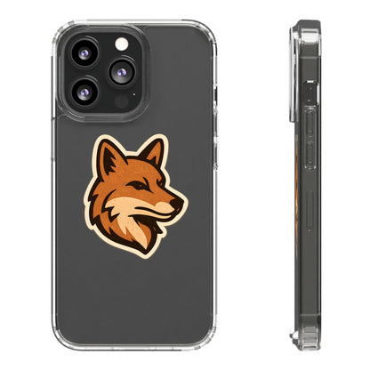 Clear Fox Emblem Phone Case - Vintage Wildlife Sticker Transparent Cover