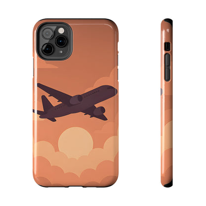 Golden Skies Airplane Tough Case - Minimalist Aviation Cover for iPhone & Samsung