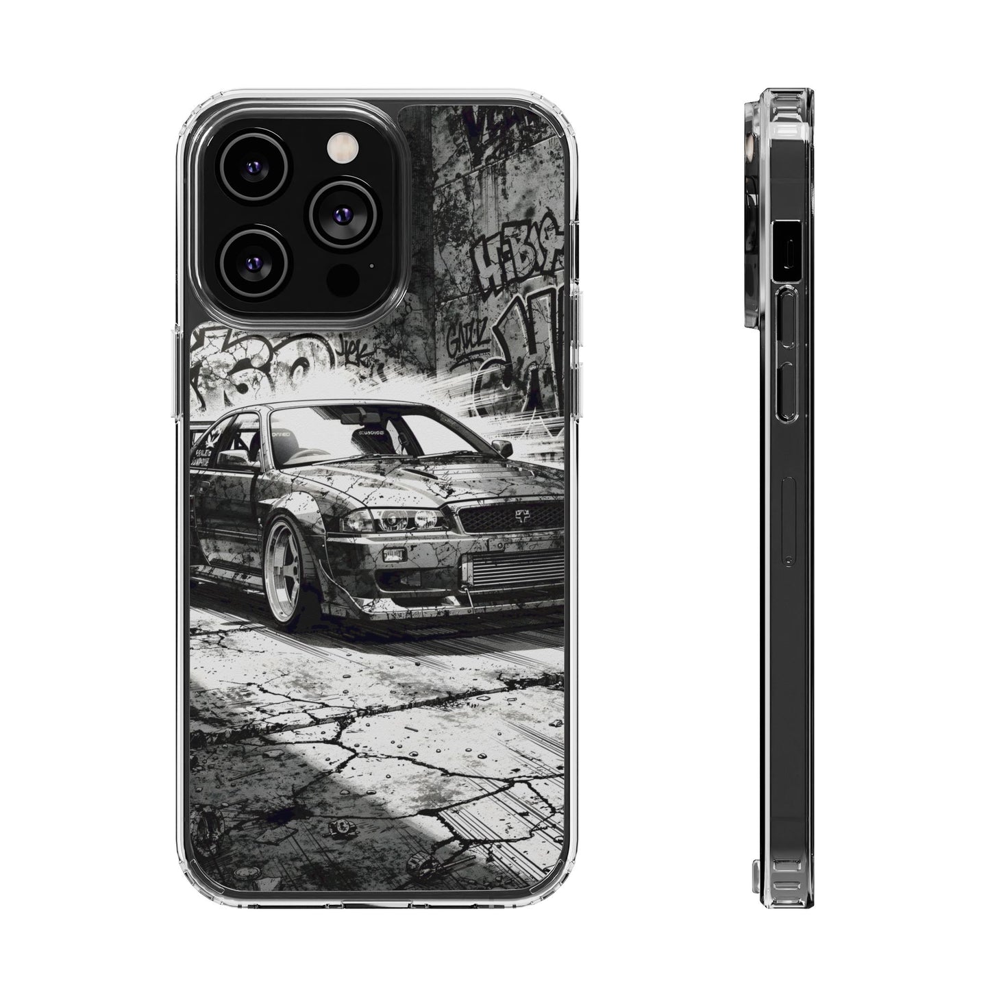Monochrome Urban Drift Case - MagSafe Compatible JDM Clear Cover