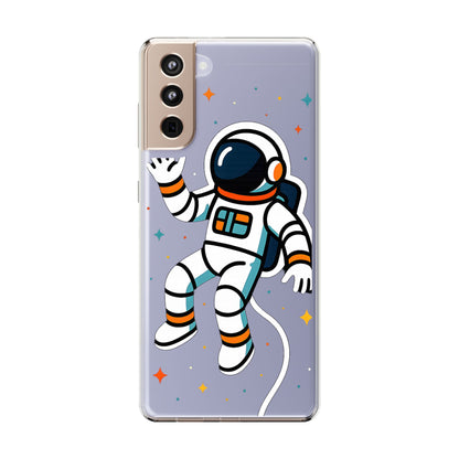 Clear Astronaut Space Case - Minimalist Galaxy Aesthetic Transparent Cover