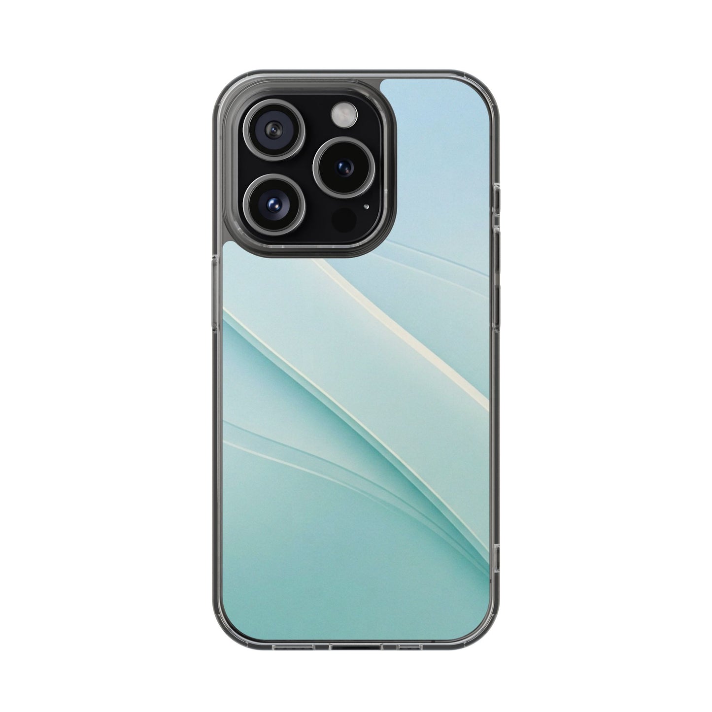 Ethereal Aqua Waves Clear Case - MagSafe Compatible Minimalist Cover