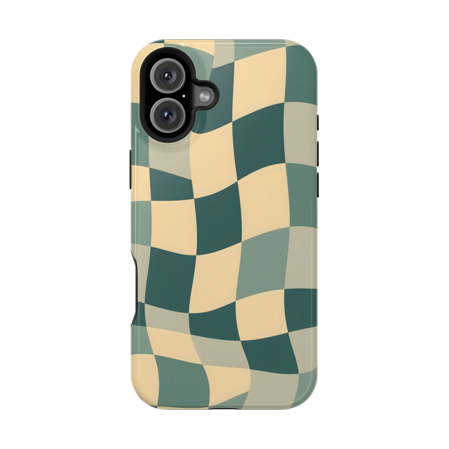 Forest Green Wavy Checkerboard Magnetic Case