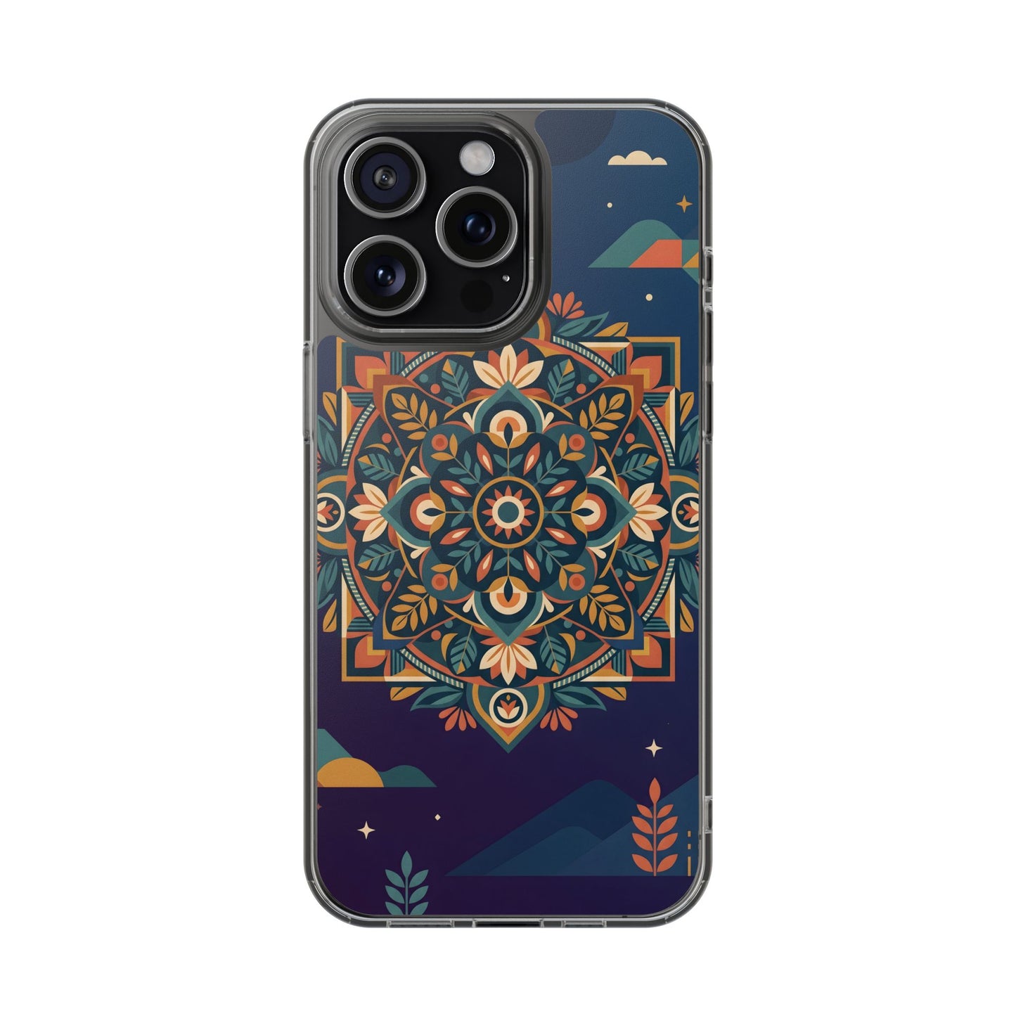 Mystic Desert Mandala Clear Case - MagSafe Compatible Boho Cover