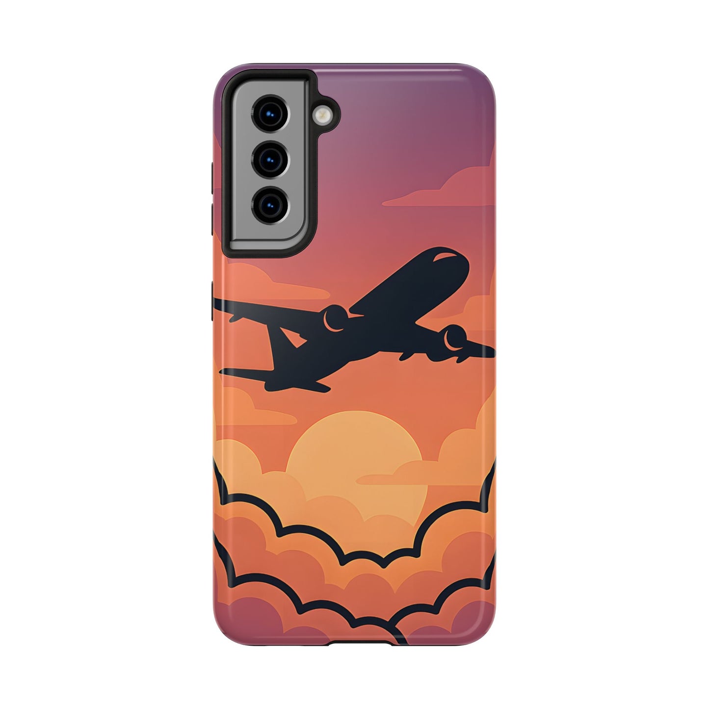 Sunset Flight Tough Case - Minimalist Aviation Aesthetic Travel Cover