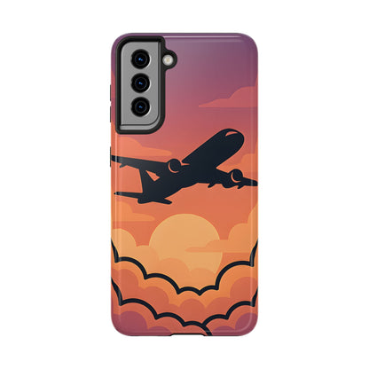Sunset Flight Tough Case - Minimalist Aviation Aesthetic Travel Cover