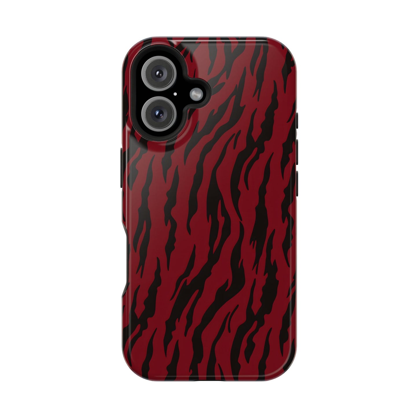 Crimson Instinct: Bold Red Tiger Print MagSafe Case