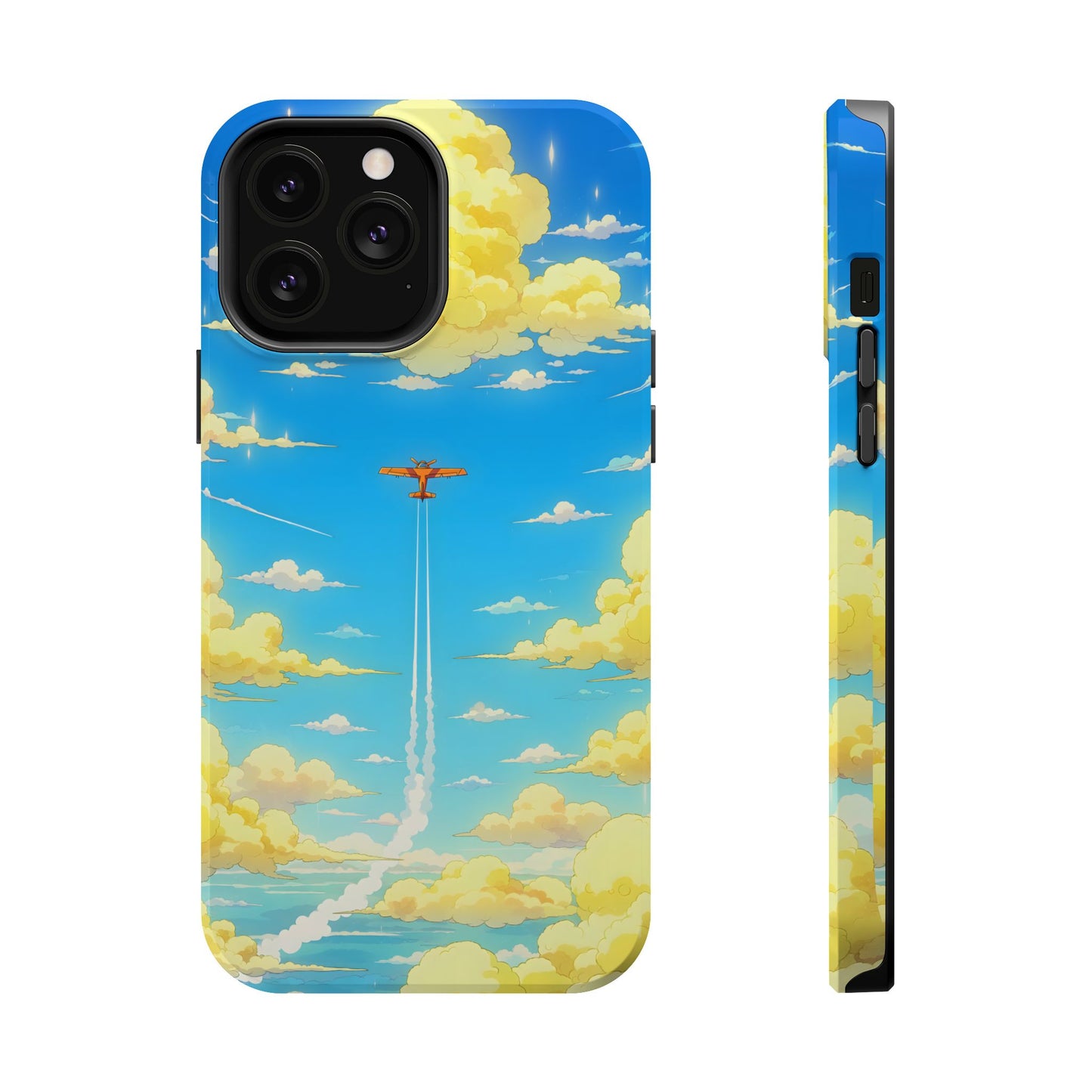 Cinematic Flight: Vintage Airplane Anime Sky MagSafe Case