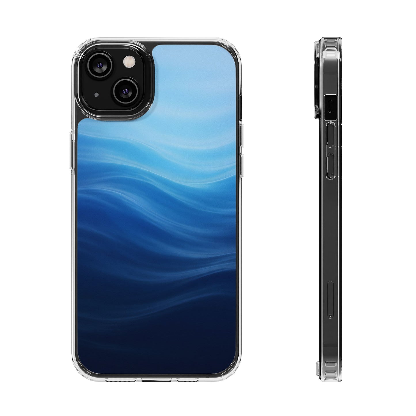 Deep Ocean Waves Clear Case - MagSafe Compatible Coastal Cover