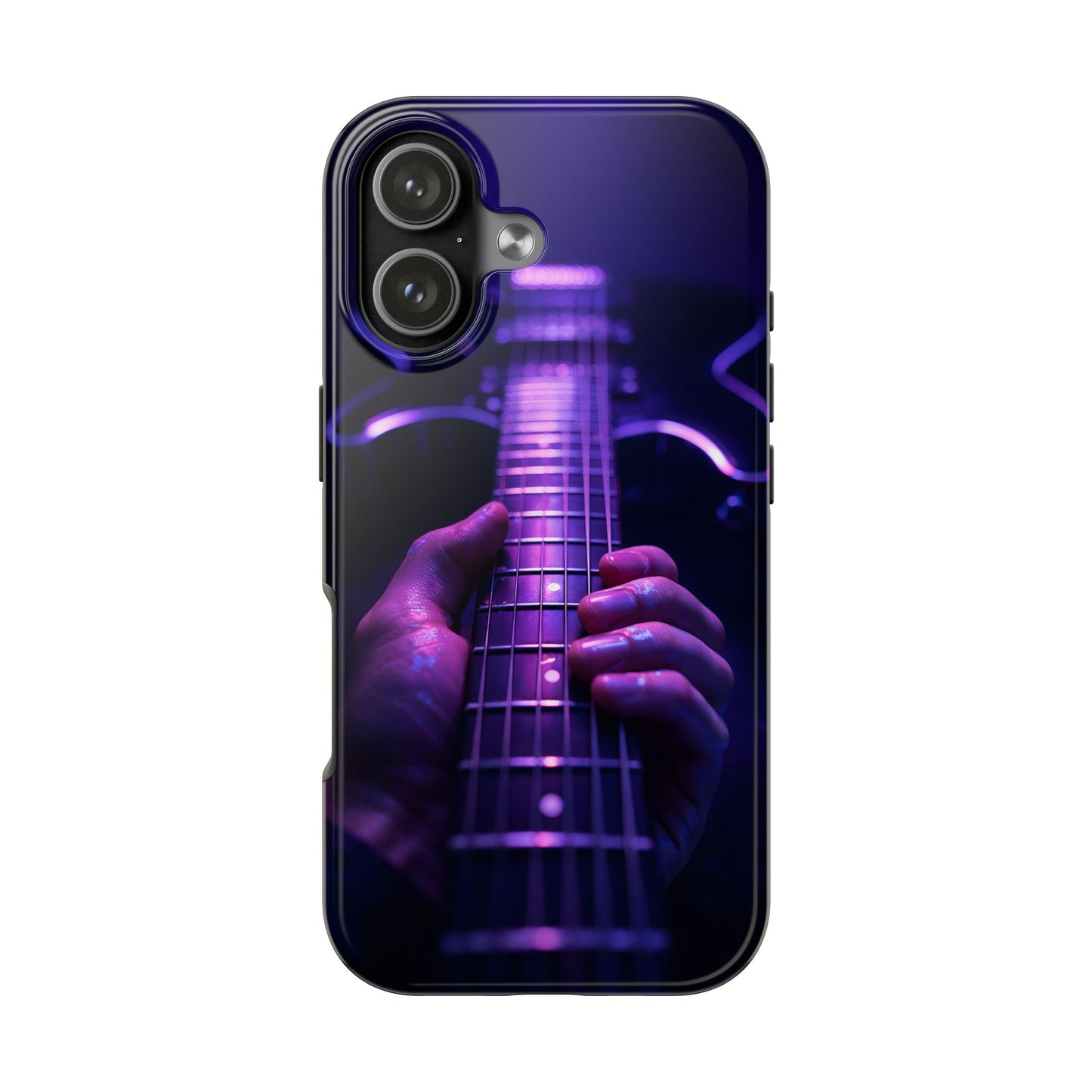 Neon Electric Guitar Tough Case - Purple Stage POV Cover for iPhone & Samsung