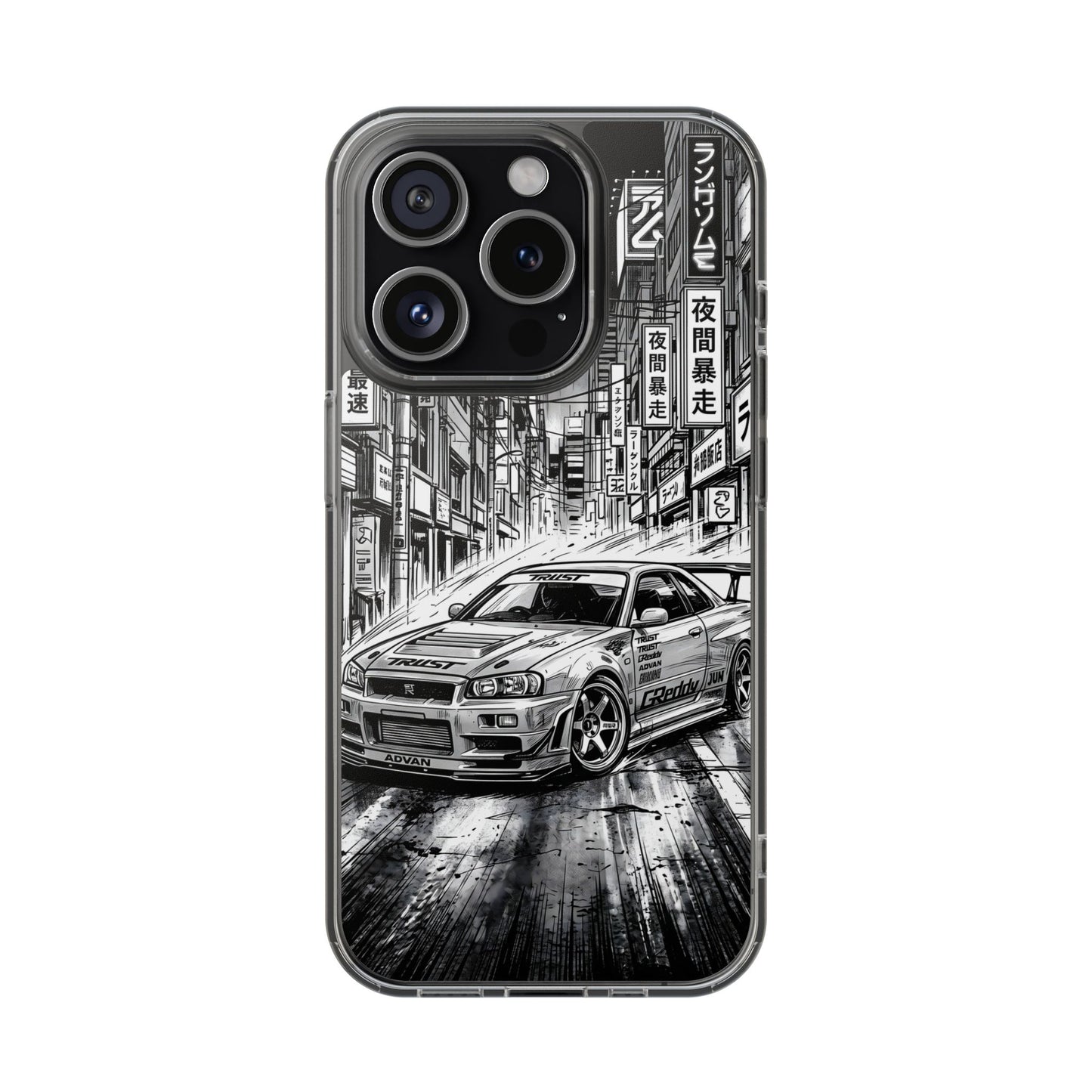 Tokyo Night Drift Manga Case - MagSafe Compatible JDM Clear Cover