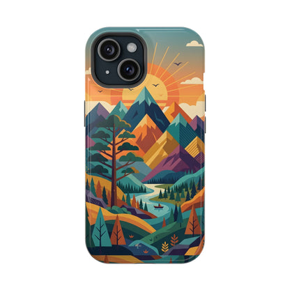 Retro Sunset Mountain Magnetic Impact Case