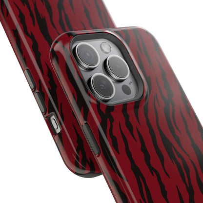 Crimson Instinct: Bold Red Tiger Print MagSafe Case