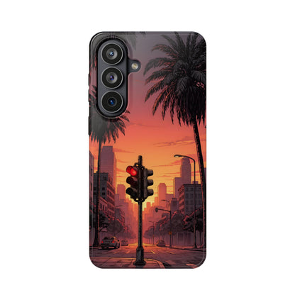 Lofi City Sunset: Aesthetic Urban Palm Tree MagSafe Case