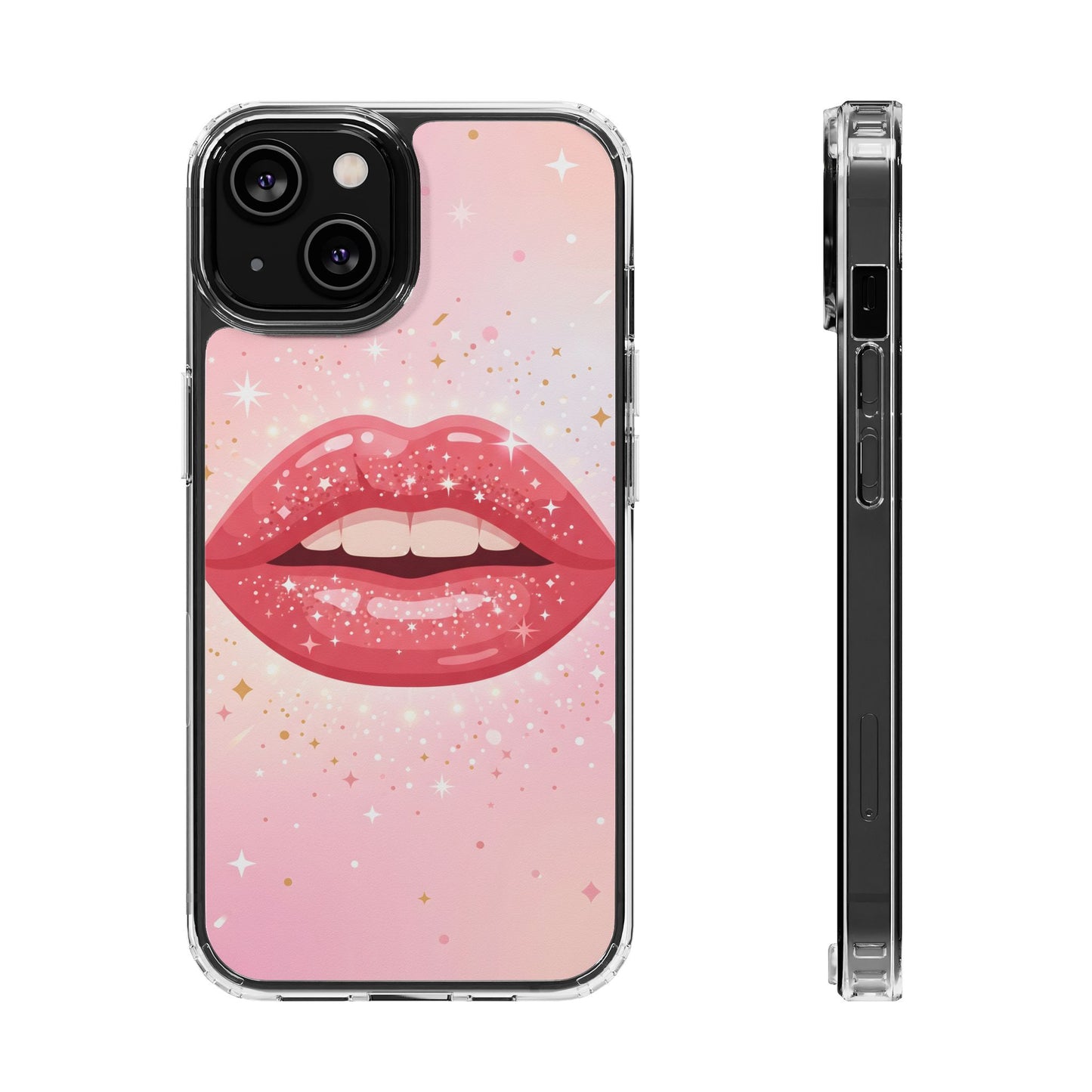 Glitter Lip Gloss Clear Case - MagSafe Compatible Y2K Aesthetic