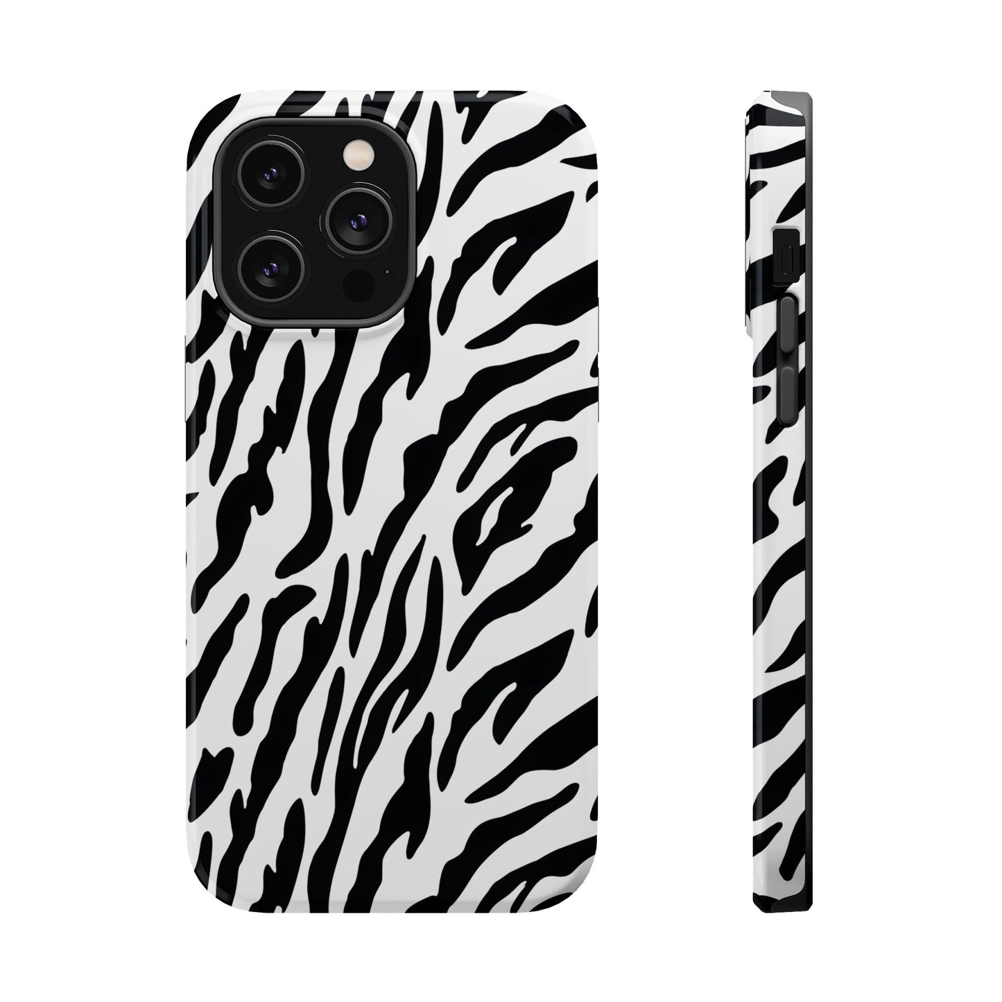 Monochrome Safari: Classic Black & White Zebra MagSafe Case