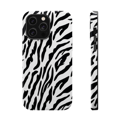 Monochrome Safari: Classic Black & White Zebra MagSafe Case