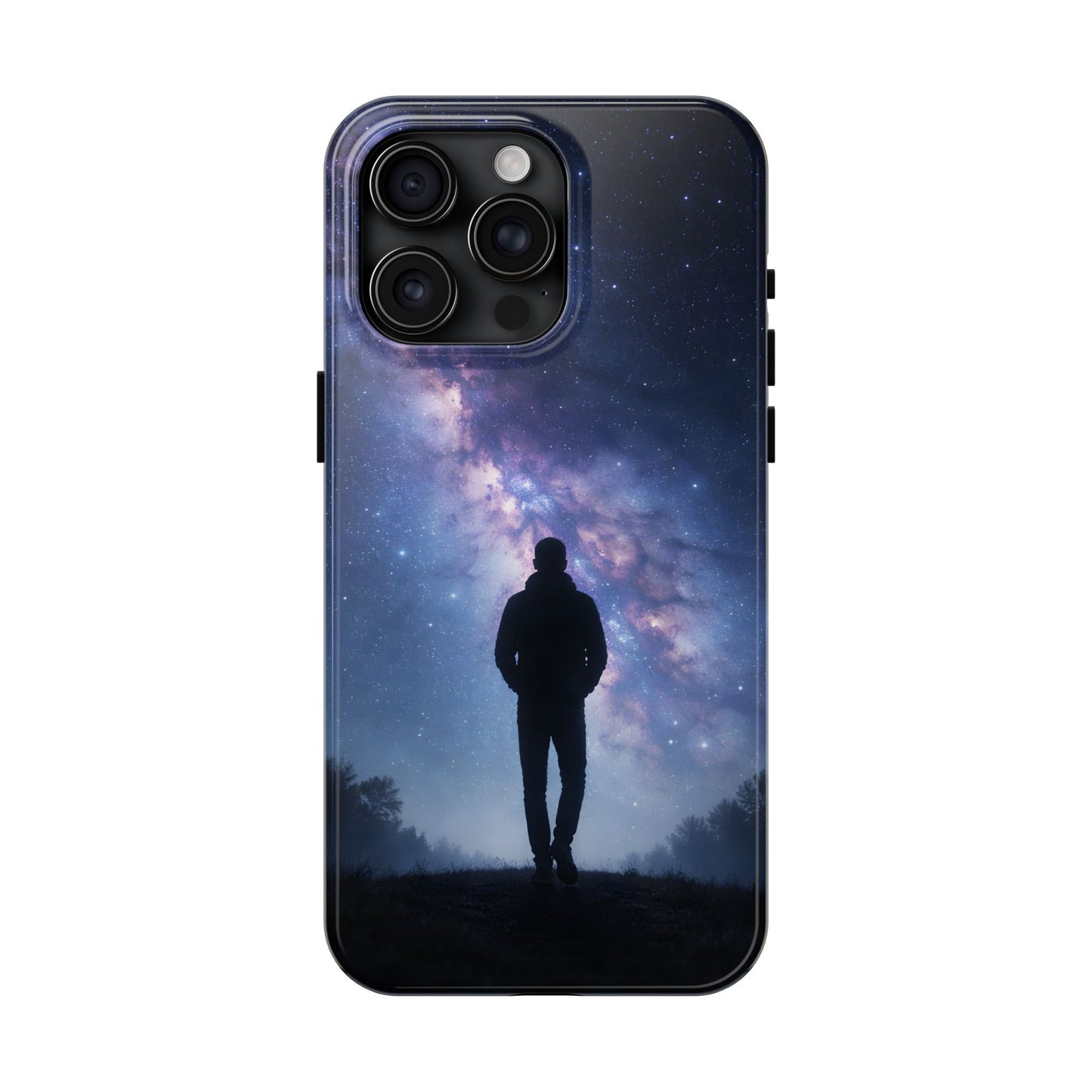 Milky Way Stargazer Tough Case - Celestial Galaxy Silhouette Cover for iPhone & Samsung