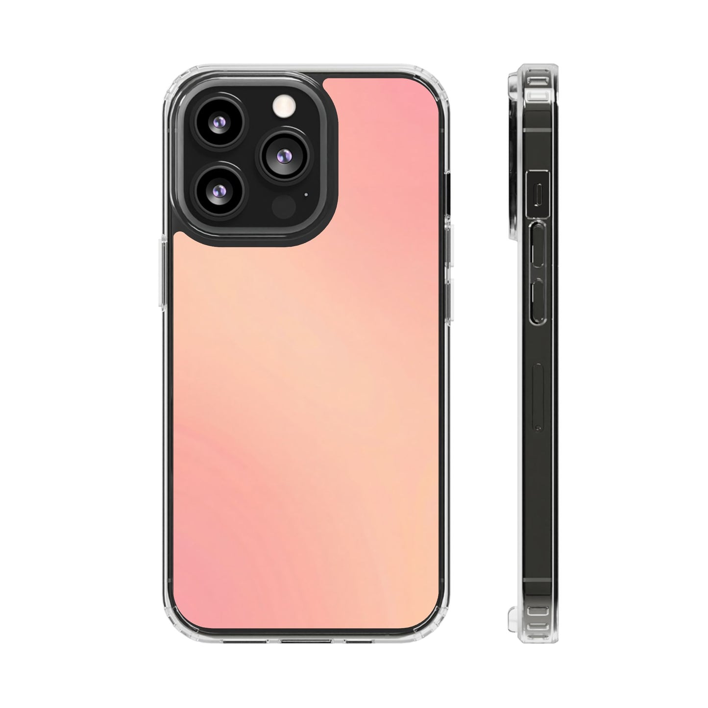 Soft Peach Aura Clear Case - MagSafe Compatible Blush Gradient Cover