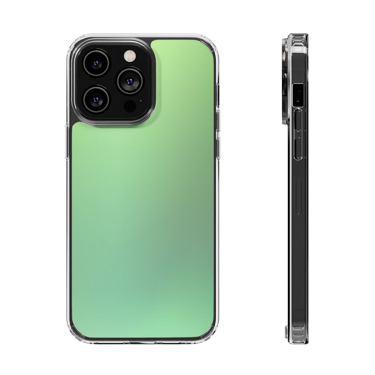 Soft Pistachio Aura Clear Case - MagSafe Compatible Mint Gradient Cover