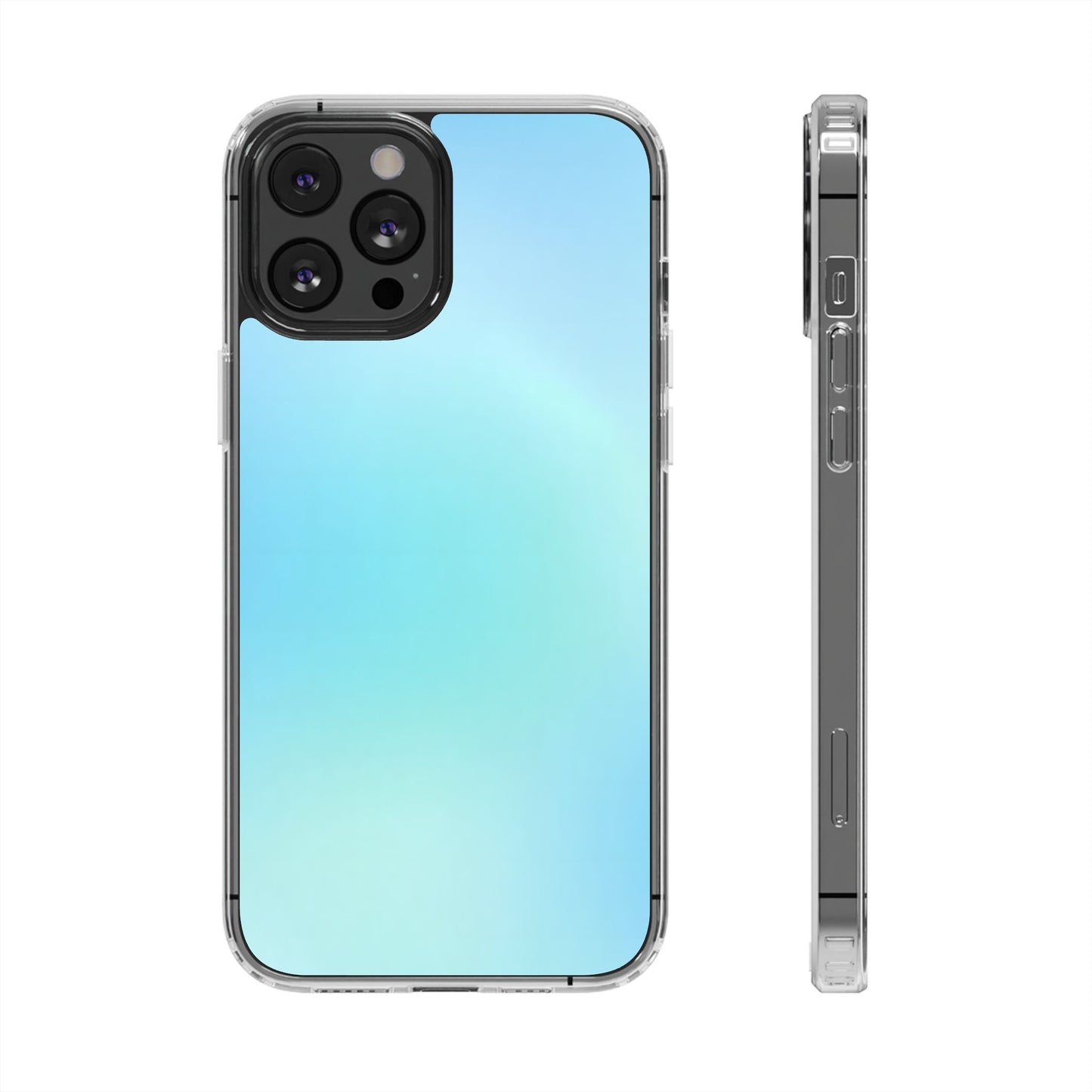 Sky Blue Aura Clear Case - MagSafe Compatible Pastel Gradient Cover