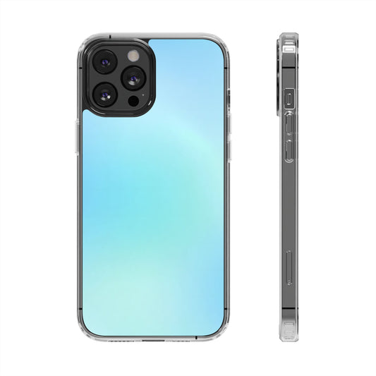 Sky Blue Aura Clear Case - MagSafe Compatible Pastel Gradient Cover