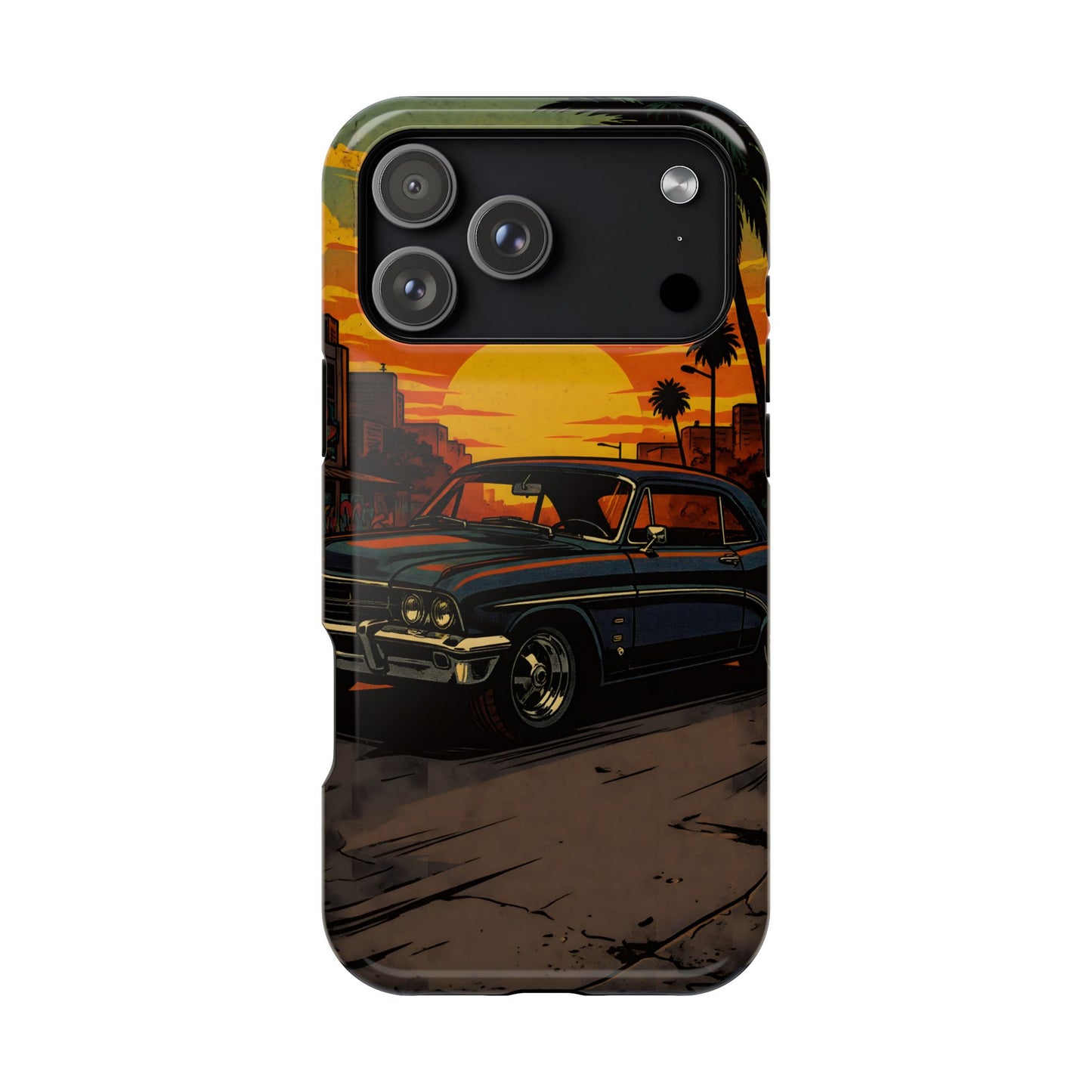 West Coast Lowrider: Retro Sunset Classic Car MagSafe Case